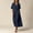 Navy, variant on Ovbmpzd Casual Summer Dresses for Women Shift Dresses Black Linen Solid Classic Fit V-Neck Maxi Dresses Summer Dresses for Women,L
