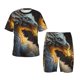 thumbnail image 1 of Fotbe Golden White Fire Dragon Pijama Estampada de 2 Piezas para Niños – Ropa de Dormir de Manga Corta Cómoda para Niños y Niñas, Camiseta y Shorts de Algodón-XX-Large, 1 of 6