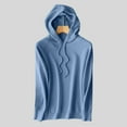 thumbnail image 5 of Xcmzpl Womens Knit Hoodies Basic Solid Color Hooded Sweatshirt Fashion Sweater Tops Cotton Long Sleeve Shirts Early Fall Fashion, 5 of 9