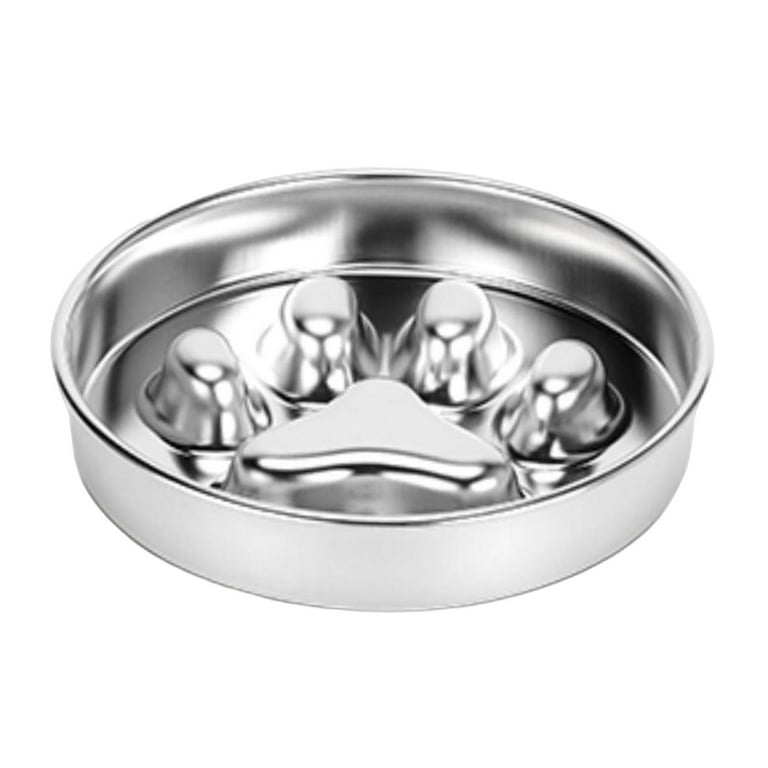 Stainless Steel Metal Slow Feeder Dog Bowl