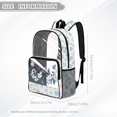 thumbnail image 7 of ZIATUBLES Heavy Duty Clear Backpack 17 Inch, Fabric & PVC Transparent Bookbag with Blue Butterfly Flower Print, Sturdy See Through Backpack Easy to Clean for Work, School & Stadium, 7 of 7