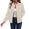 thumbnail image 2 of Kaemgyyd Jacket Women Casual Button down Coat Lightweight Spring Fashion Soild Color Outwear with Pockets Long Sleeve Clothes, 2 of 6