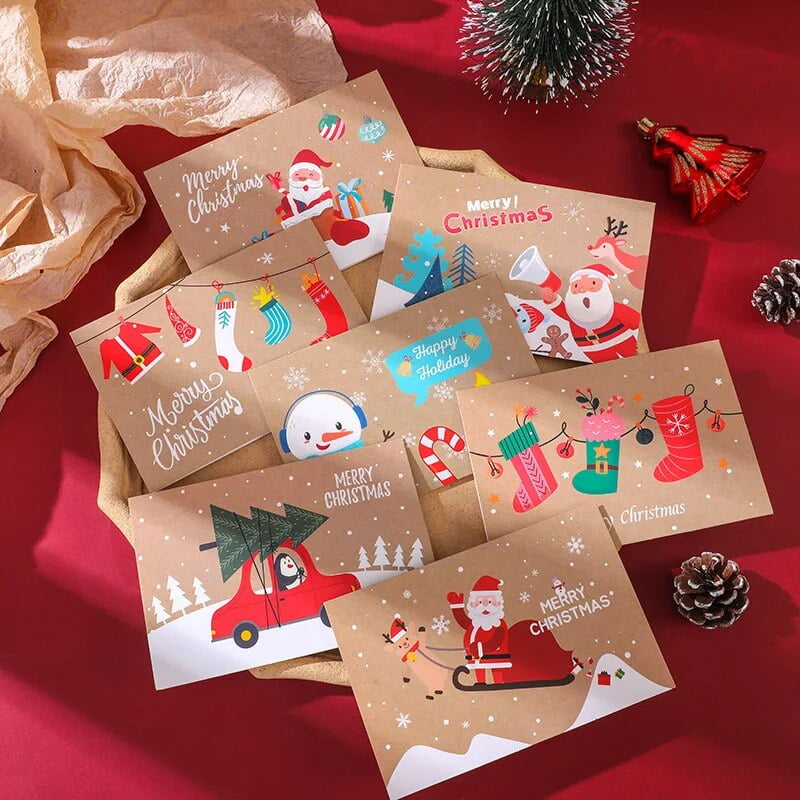 GLAITC 240 Piezas Mini Tarjetas De Navidad, Tarjeta De Felicitación Con