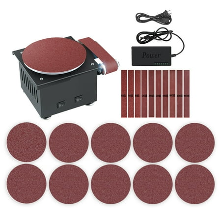 

Mini Bench Belt And Disc Sander Electric Edge Sharpener 7 Variable Speed 10 Sanding Discs/ Belts Diy Benchtop Sanding Polishing Grinding Machine For Wood Metal Acrylic