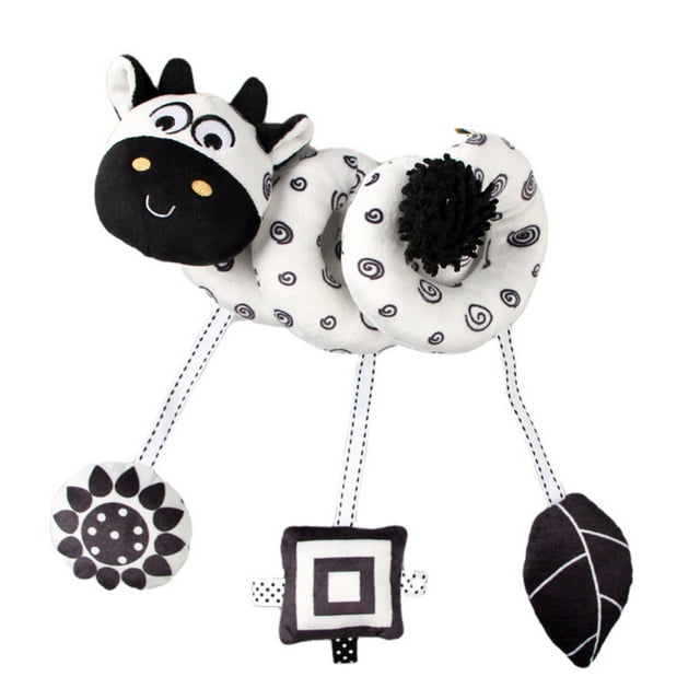 Juguete Colgante Para Niños, Animal De Peluche En Espiral, Blanco Y Negro