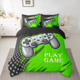 thumbnail image 2 of Manfei Gamepad Game Lovers 7-Piece Bedding Comforter Set,Circle Circular Pattern King Bedding Sets,Green Blue Bed Sheets For Kids,Luxury Bedroom Decor Reversible, 2 of 8