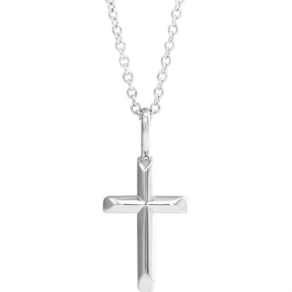 Auriga Fine Jewelry 925 Sterling Silver Knife-Edge Cross 16-18" Necklace