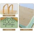 thumbnail image 2 of Peithy Potato Storage, Potato Bin with Bamboo Lid and Handle, Metal Potato Container, Potato Holder with Aerating Holes, Pantry Kitchen Counter Organizer for Potatoes, 2 of 6