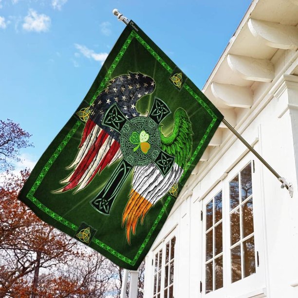 Bandera irlandesa estadounidense, bandera para casa (75,5 x 99,5 cm) - Banderas de EE. UU. para casa y jardín, poliéster premium - Banderas decorativas para exteriores