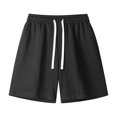 thumbnail image 2 of Men's Casuals Solid Color Sports Shorts, Joggers, Elastic Waist Pocket, Lightweight Breathable Quick Dry, Outdoor Gym Running Hiking, Summer | AESTIVO,Black 3XL, 2 of 6