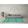 thumbnail image 3 of Ahgly Company Indoor Square Abstract Light Blue Modern Area Rugs, 6' Square, 3 of 4