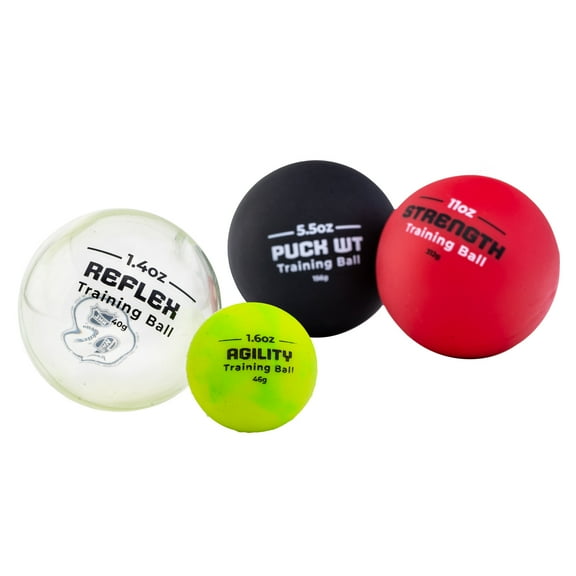 Franklin Sports NHL Hockey Stick Handling Balls - (4) Hockey Training Aid Balls for Stick Handling   Hands Practice - On   Off Ice Hockey Training Balls - Weighted   Mini Balls for Speed Training