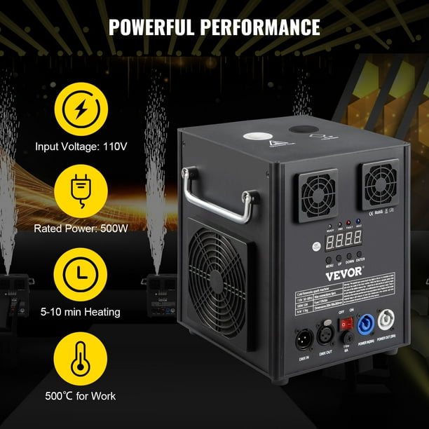 VEVOR Stage Equipment Máquina de efectos especiales 500W Stage 2pcs Effect Machine con control remoto inalámbrico Smart DMX Control Stage Equipment Beautiful Showing Machine para bodas