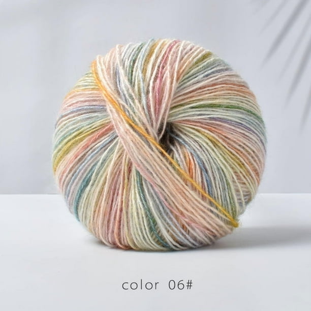 XmhyTop-A Hilo de crochet de algodón y acrílico de 200 g, hilo multicolor para tejer mantas, chales, bufandas y fondos, C06