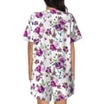 thumbnail image 6 of Susaid Violets Flowers Print Women's Pajama Set, Button-Up Sleepwear with Elastic Waist Shorts, Perfect for Lounging, Yoga, Beach, and Casual Wear-X-Large, 6 of 7