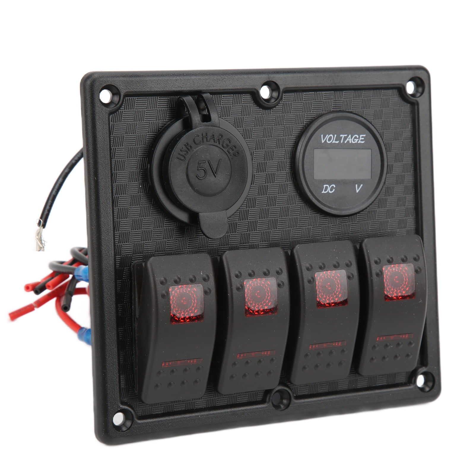 4 Gang Rocker Switch Panel, Universal Output Short Circuit Protection