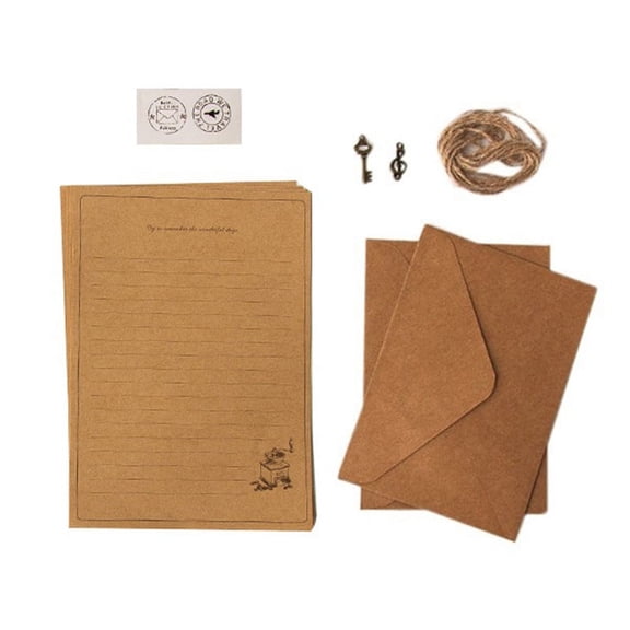 12 Pcs Vintage Kraft Paper Writing Paper European Style Paper for Letter Writing Letter Paper Stationery Number 4