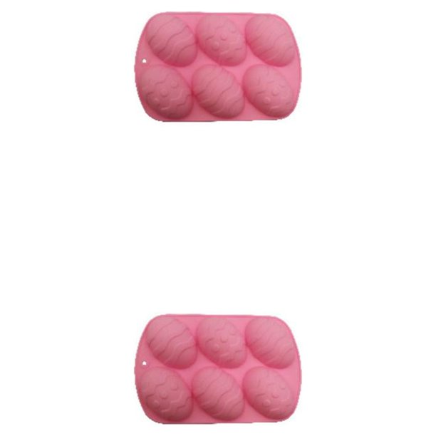 Moldes para fondant Naiovety forma de huevo de Pascua molde en relieve Rosado 2Conjunto