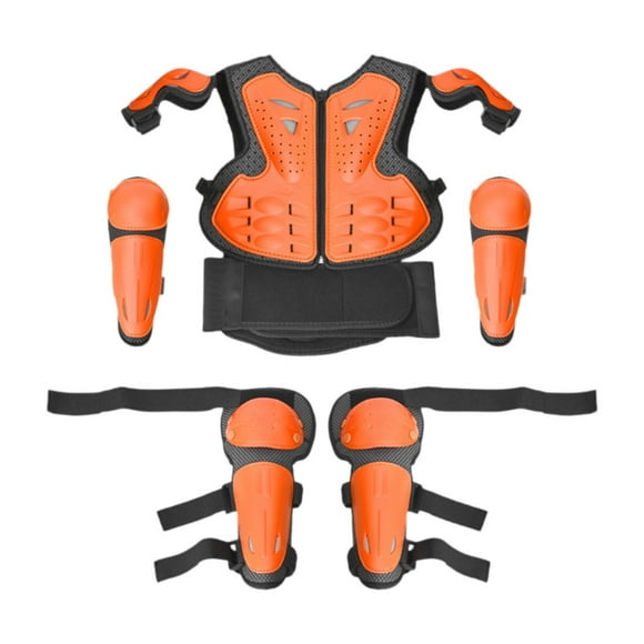 Traje de motocicleta para niños, protector de pecho, transpirable, equipo de motocross para exteriores Naranja