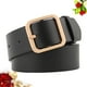 thumbnail image 3 of 1pc Cinturón de cuero para mujer Cinturón casual totalmente ajustable Hebilla de forma cuadrada para mujeres Señoras (110 cm Longitud 3.3 cm Ancho Oro negro), 3 of 5