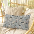 thumbnail image 4 of Blue Grey Seaports Pillow Covers, Linen Long Throw Pillow Case, Vintage Ocean Anchor Shark Lighthouse Holiday Pillow Protector Decorative Cushion Cover for Living Room/Bedroom 12" x 20", 4 of 8