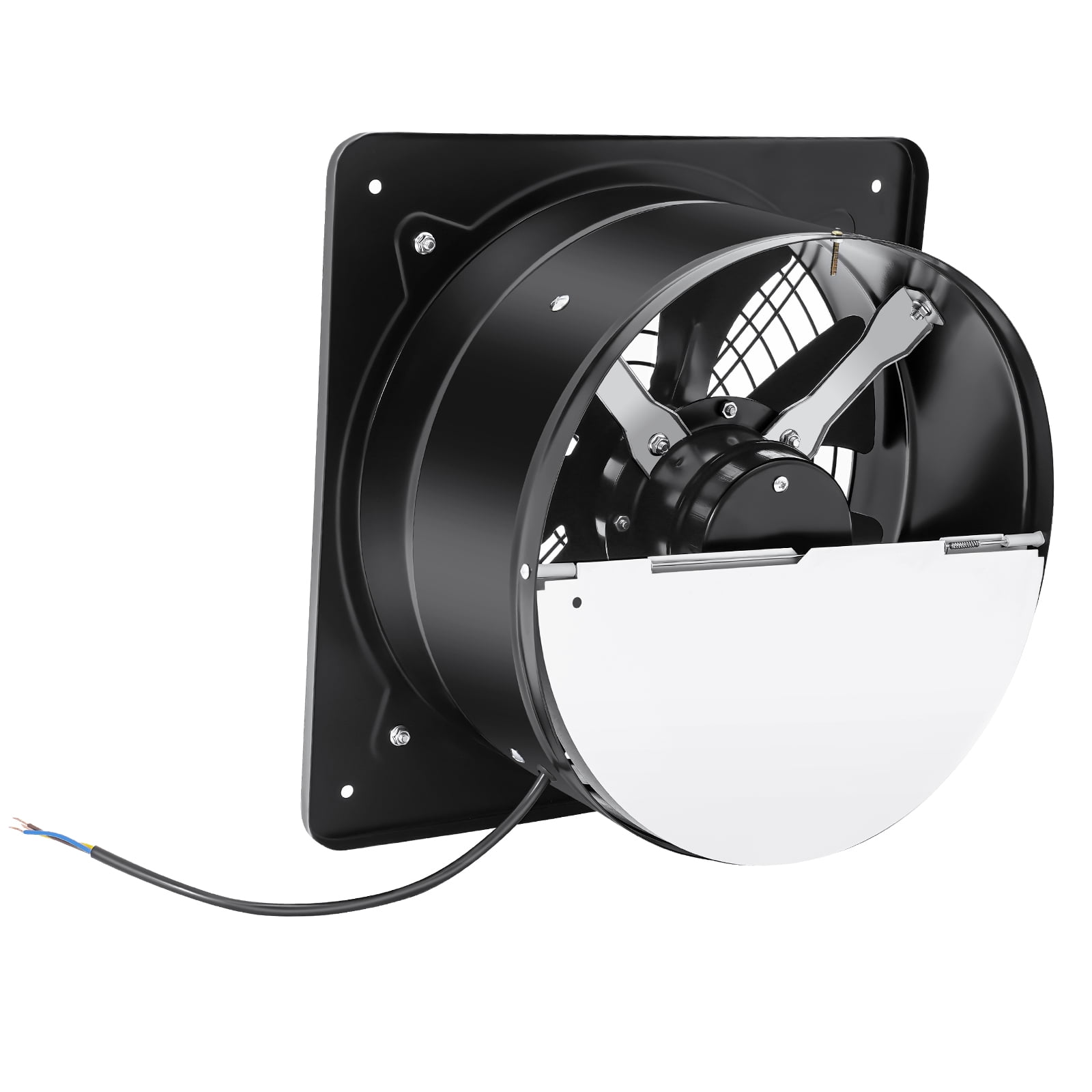 12'' 110V 125W Industrial Extractor Fan Air Blower Ventilation Exhaust Fan Low Noise Black Wall Mount 2800r/min 13.77*13.77*6.69in for Workshops, Basements, Warehouses