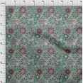 thumbnail image 4 of oneOone Velvet Green Fabric Moroccan Mosaic Floral Sewing Material Print Fabric By The Yard 58 Inch Wide, 4 of 4