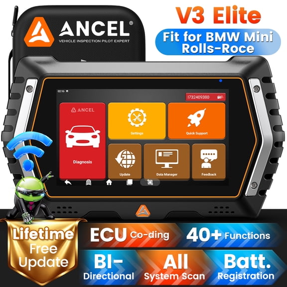 ANCEL V3 Elite BMW Mini Rolls-Royce OBD2 Scanner Diagnostic Tool , Full System Car Bidirectional Diagnostic Scan Tool with 21 Resets, D-P-F Regen, ABS-SAS-EPB-Oil Reset, Lifetime Free Update