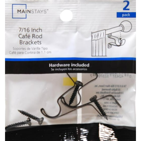Mainstays Café Curtain Rod Bracket Bronze 2 Pack Com