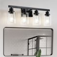 thumbnail image 1 of Lámpara de tocador para baño DIKAIDA de 4 luces, negro mate, 62 cm, 1 of 7