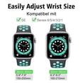 thumbnail image 3 of WFEAGL Silicone Apple Watch Band Sport Strap with Air Hole 38mm 40mm 41mm Grey Cyan, 3 of 8