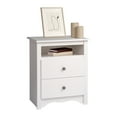 thumbnail image 3 of Prepac's Monterey 2 Drawer Nightstand: Elegant Bedroom Furniture, Bedside Table with Open Shelf, 23.25"W x 16"D x 28"H, White - WDC-2428, 3 of 14