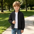 thumbnail image 5 of Busydd Boys and Girls Corduroy Jacket 4-15 Years Casual Solid Color Long Sleeve Fall Jacket Trendy Ribbed Zip Up Stand Collar Jacket Outerwear, 5 of 9