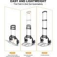 thumbnail image 4 of Folding Hand Truck, Dolly Cart with Wheels Foldable, Lightweight Aluminum Luggage Cart Portable Collapsible Trolly for Utility Cart, Hand Trucks for Moving Travel Shopping Airport Office, 4 of 5