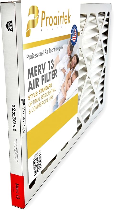 Proairtek AF12201M13SWH 12x20x1 Air Filters, Pack of 4, MERV 13 – Clean & Crisp Home Air