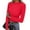 Red #21, variant on Mock Turtle Necks Tops for Women Long Sleeve Ribbed Shirts Thermal Slim Fit Lightweight Undershirts Gray One Size