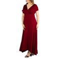 thumbnail image 3 of 24seven Comfort Apparel Plus Size Empire Waist V Neck Maxi Dress, 3 of 4
