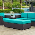 thumbnail image 6 of Afuera Living Rectangle Fabric Rattan Patio Ottoman in Espresso / Mocha, 6 of 6