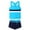 A11 Blue, variant on Two Piece Tankini Set for Teen Girls Stripe & Color-Block Tankini Top with Swim Shorts, Drawstring Waist for Tweens Casual Beach Vacation and Swimming (6-17Y)