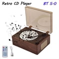 thumbnail image 4 of Reproductor de CD con Altavoz Bluetooth Compatible con Bluetooth 5.1, Reproductor de Álbumes, Reproductor de CD con Bandeja, Color Nogal., 4 of 5