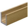 SDCD38SB Brass 3/8" Fixed Panel Shower Door Deep UChannel 95