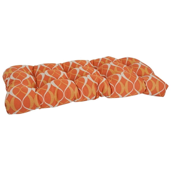 Blazing Needles 93180-LS-PO-005 42 x 19 in. U-Shaped Premium Outdoor Tufted Outdoor Loveseat Cushions, Duo Mango