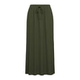 thumbnail image 5 of NSLGXD Women's Linen Cotton Drawstring Maxi Skirts Elastic Waist Side Slit Solid Color Skirt Casual Loose-Fit Skirt for Summer S-2XL, 5 of 6