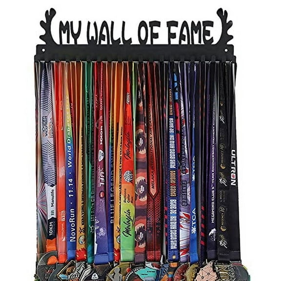 Goutoports Medal Holder Display Hanging Shelf - My Wall of Fame - Over 60 Medals Easy to Install