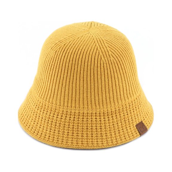 CC Ribbed Knit Adjustable Bucket Hat
