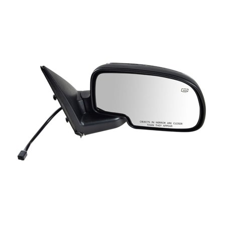 DAMAIJOY Chrome Heated Power Mirror for GMC,for Chevy Truck Suv 3-Mounting Hole Quantity Black Right Paint to Match Manual Clear Curved Electric