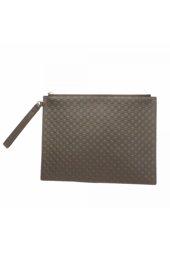 Pre-Owned Gucci Clutch Bag Microguccissima 544477 Leather Dark Brown Men's