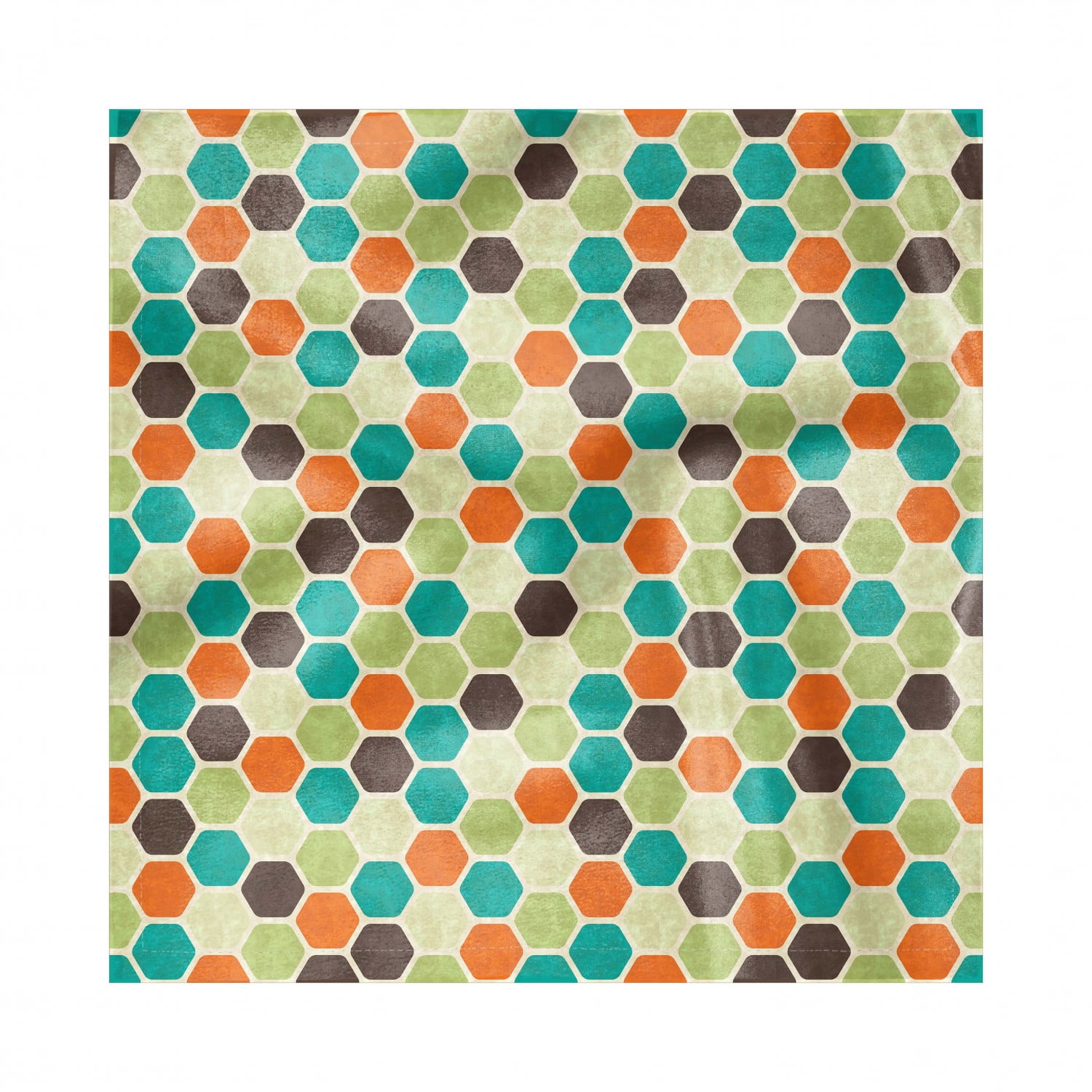 Retro Decorative Napkins Set of 4, Hexagonal Shapes Geometric