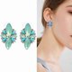 thumbnail image 1 of Five-leaf Petal Crystal Earrings Pink Diamond Earrings Simple Jewelry, 1 of 5