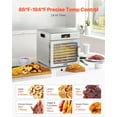 thumbnail image 5 of VEVOR Food Dehydrator Machine, 8 Stainless Steel Trays, 400W Electric Food Dryer with Adjustable Temperature & 24-Hour Timer, Freeze Dryer for Jerky, Meat, Fruit, Vegetables, Herbs, Dog Treats, 5 of 9